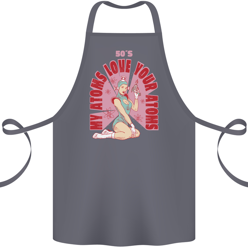 My Atoms Love Funny Physics Valentine's Day Cotton Apron 100% Organic Steel