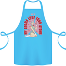 My Atoms Love Funny Physics Valentine's Day Cotton Apron 100% Organic Turquoise