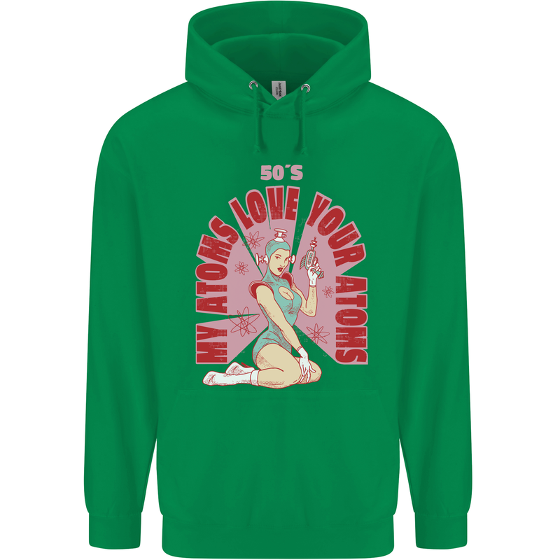 My Atoms Love Funny Physics Valentine's Day Mens 80% Cotton Hoodie Irish Green