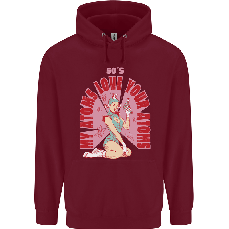 My Atoms Love Funny Physics Valentine's Day Mens 80% Cotton Hoodie Maroon