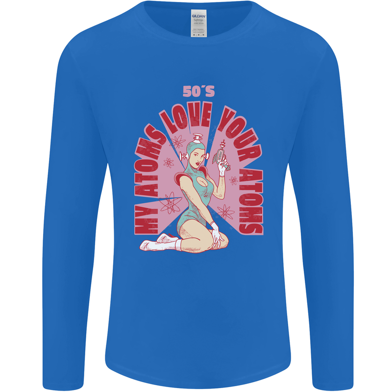 My Atoms Love Funny Physics Valentine's Day Mens Long Sleeve T-Shirt Royal Blue