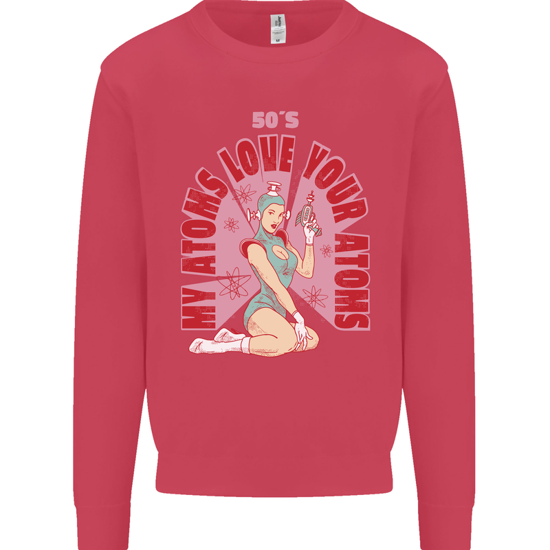 My Atoms Love Funny Physics Valentine's Day Mens Sweatshirt Jumper Heliconia