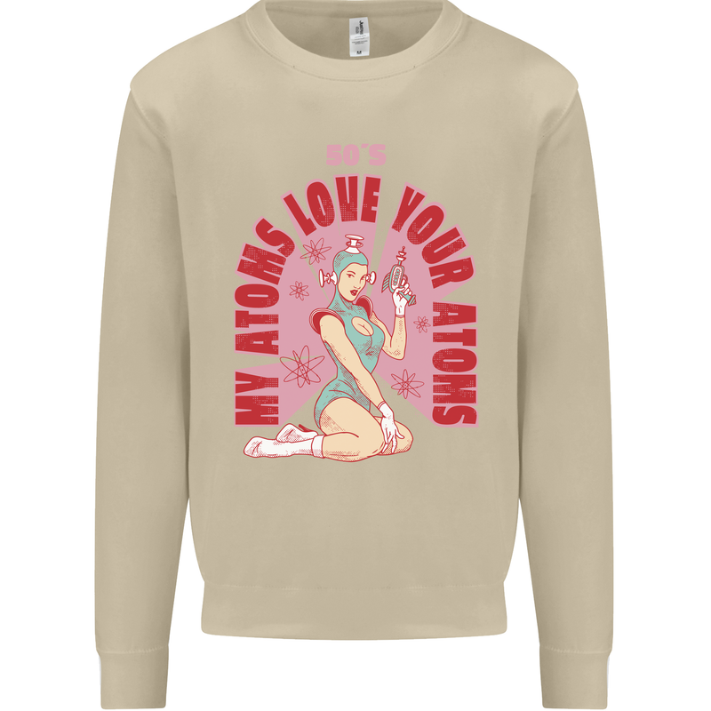 My Atoms Love Funny Physics Valentine's Day Mens Sweatshirt Jumper Sand