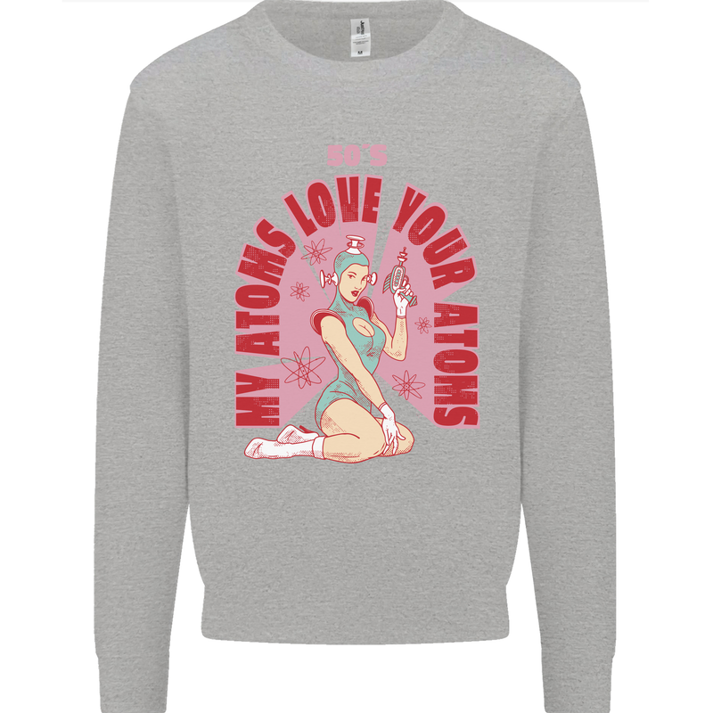 My Atoms Love Funny Physics Valentine's Day Mens Sweatshirt Jumper Sports Grey