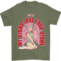 My Atoms Love Funny Physics Valentine's Day Mens T-Shirt Cotton Gildan Military Green