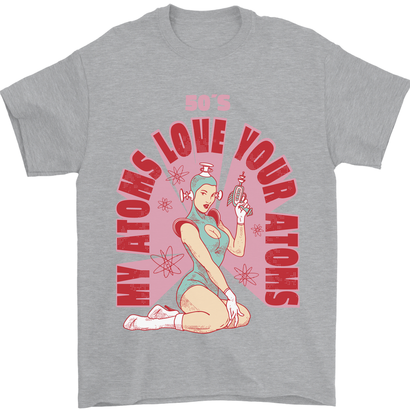 My Atoms Love Funny Physics Valentine's Day Mens T-Shirt Cotton Gildan Sports Grey