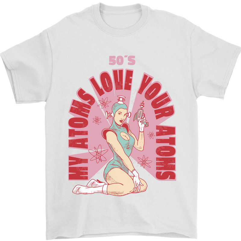 My Atoms Love Funny Physics Valentine's Day Mens T-Shirt Cotton Gildan White