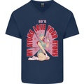My Atoms Love Funny Physics Valentine's Day Mens V-Neck Cotton T-Shirt Navy Blue