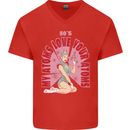 My Atoms Love Funny Physics Valentine's Day Mens V-Neck Cotton T-Shirt Red