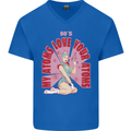 My Atoms Love Funny Physics Valentine's Day Mens V-Neck Cotton T-Shirt Royal Blue