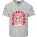 My Atoms Love Funny Physics Valentine's Day Mens V-Neck Cotton T-Shirt Sports Grey