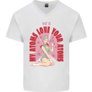 My Atoms Love Funny Physics Valentine's Day Mens V-Neck Cotton T-Shirt White