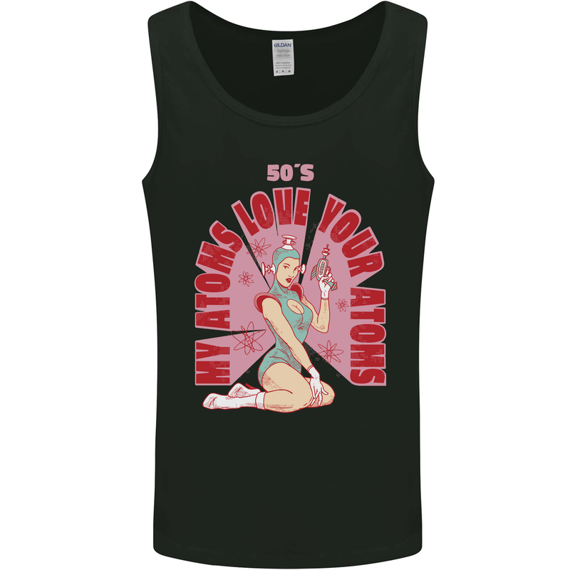 My Atoms Love Funny Physics Valentine's Day Mens Vest Tank Top Black