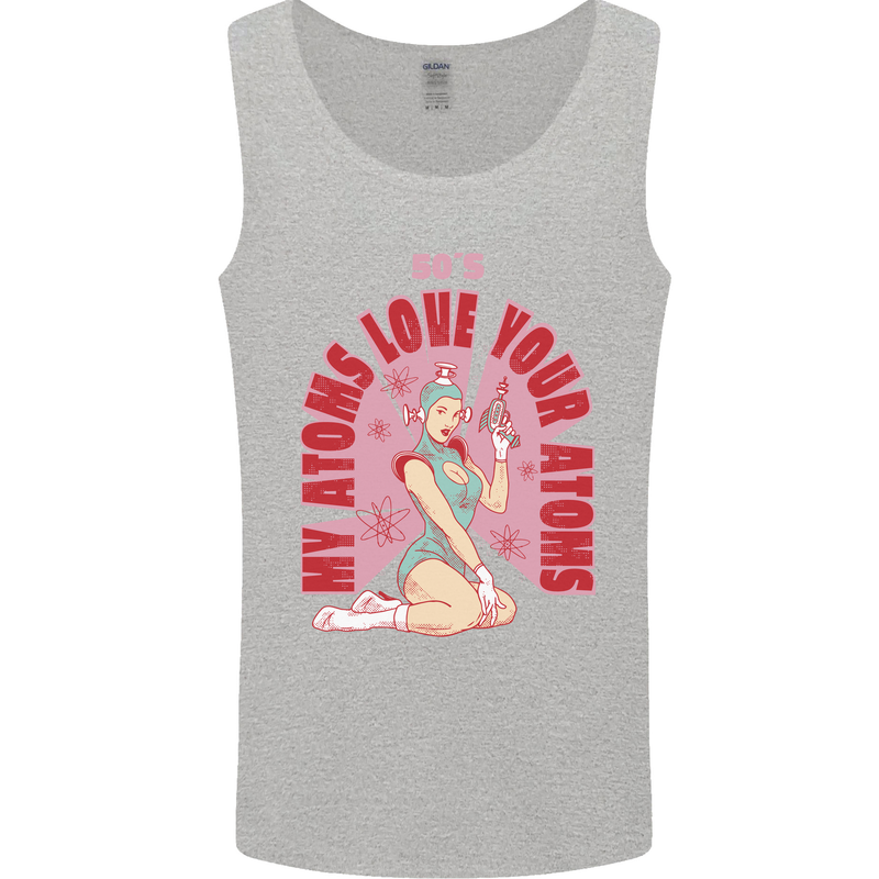 My Atoms Love Funny Physics Valentine's Day Mens Vest Tank Top Sports Grey