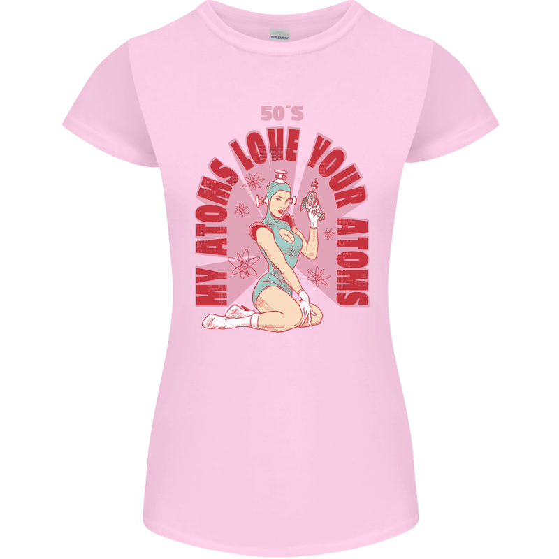 My Atoms Love Funny Physics Valentine's Day Womens Petite Cut T-Shirt Light Pink