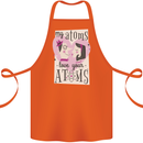 My Atoms Love Your Atoms Valentine's Day Cotton Apron 100% Organic Orange
