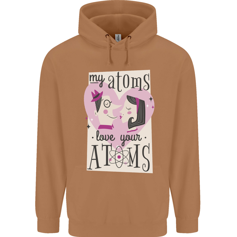 My Atoms Love Your Atoms Valentine's Day Mens 80% Cotton Hoodie Caramel Latte
