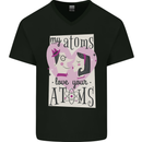 My Atoms Love Your Atoms Valentine's Day Mens V-Neck Cotton T-Shirt Black