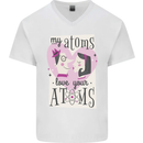 My Atoms Love Your Atoms Valentine's Day Mens V-Neck Cotton T-Shirt White