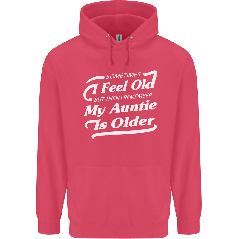 My Auntie is Older 30th 40th 50th Birthday Childrens Kids Hoodie Heliconia