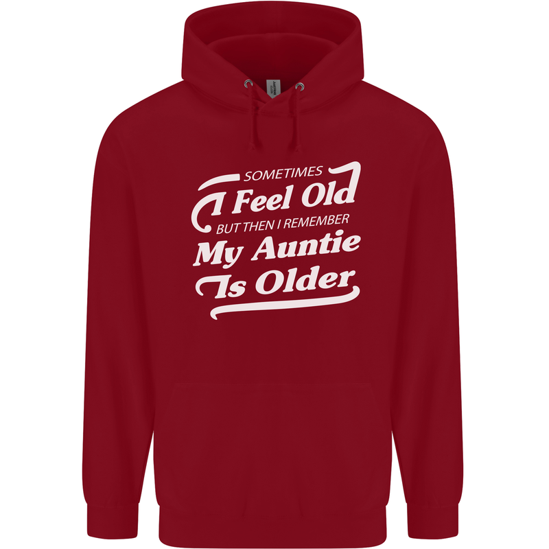 My Auntie is Older 30th 40th 50th Birthday Childrens Kids Hoodie Red
