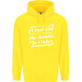 My Auntie is Older 30th 40th 50th Birthday Childrens Kids Hoodie Yellow