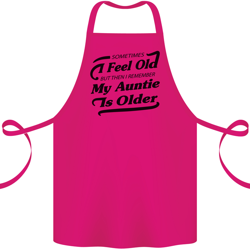 My Auntie is Older 30th 40th 50th Birthday Cotton Apron 100% Organic Pink