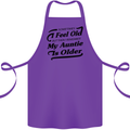 My Auntie is Older 30th 40th 50th Birthday Cotton Apron 100% Organic Purple
