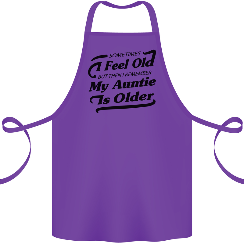 My Auntie is Older 30th 40th 50th Birthday Cotton Apron 100% Organic Purple