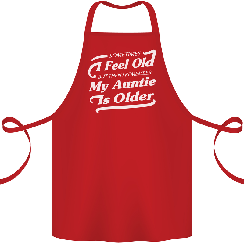 My Auntie is Older 30th 40th 50th Birthday Cotton Apron 100% Organic Red