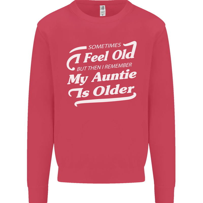 My Auntie is Older 30th 40th 50th Birthday Kids Sweatshirt Jumper Heliconia