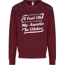 My Auntie is Older 30th 40th 50th Birthday Kids Sweatshirt Jumper Maroon