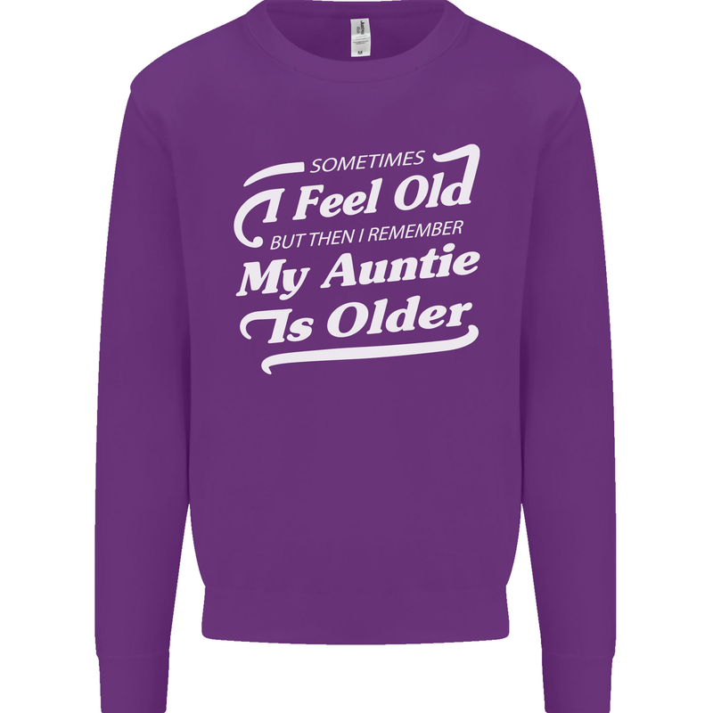 My Auntie is Older 30th 40th 50th Birthday Kids Sweatshirt Jumper Purple