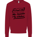 My Auntie is Older 30th 40th 50th Birthday Kids Sweatshirt Jumper Red