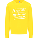My Auntie is Older 30th 40th 50th Birthday Kids Sweatshirt Jumper Yellow