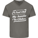 My Auntie is Older 30th 40th 50th Birthday Mens V-Neck Cotton T-Shirt Charcoal