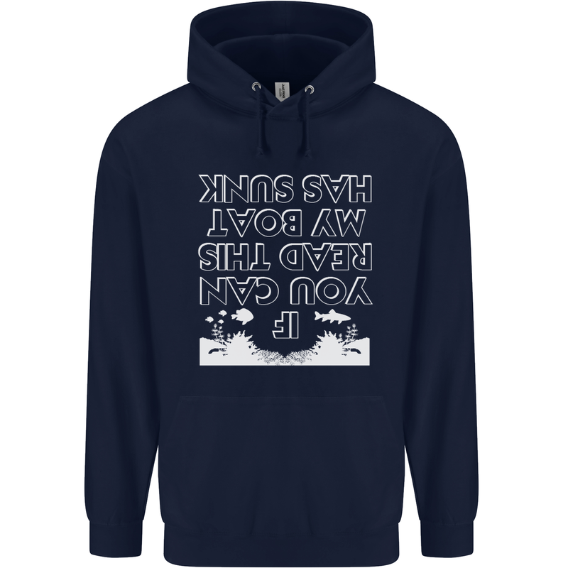 My Boat Has Sunk Sailing Sailor Boat Canoe Childrens Kids Hoodie Navy Blue