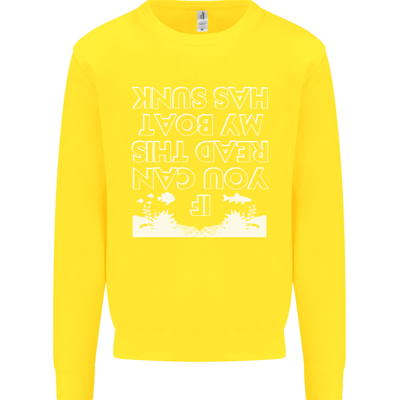 My Boat Has Sunk Sailing Sailor Boat Canoe Kids Sweatshirt Jumper Yellow