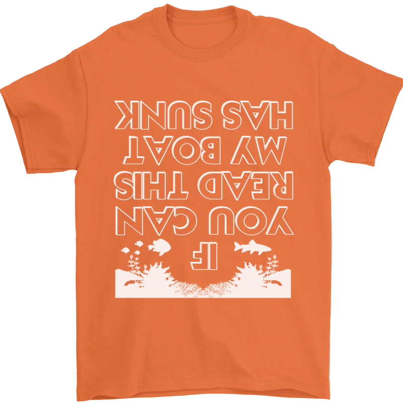 My Boat Has Sunk Sailing Sailor Boat Canoe Mens T-Shirt Cotton Gildan Orange