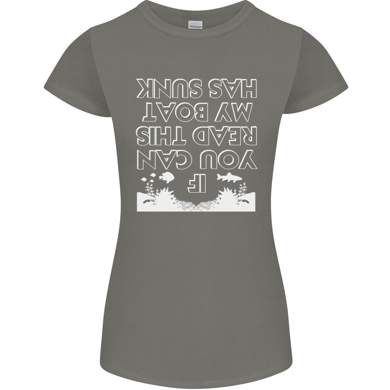 My Boat Has Sunk Sailing Sailor Boat Canoe Womens Petite Cut T-Shirt Charcoal