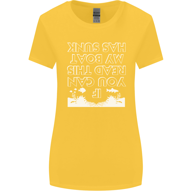 My Boat Has Sunk Sailing Sailor Boat Canoe Womens Wider Cut T-Shirt Yellow