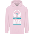 My Brain is 85% Song Lyrics Music Lover Childrens Kids Hoodie Light Pink