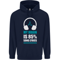 My Brain is 85% Song Lyrics Music Lover Childrens Kids Hoodie Navy Blue