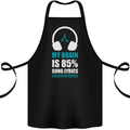 My Brain is 85% Song Lyrics Music Lover Cotton Apron 100% Organic Black