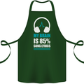 My Brain is 85% Song Lyrics Music Lover Cotton Apron 100% Organic Forest Green