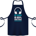 My Brain is 85% Song Lyrics Music Lover Cotton Apron 100% Organic Navy Blue