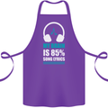 My Brain is 85% Song Lyrics Music Lover Cotton Apron 100% Organic Purple