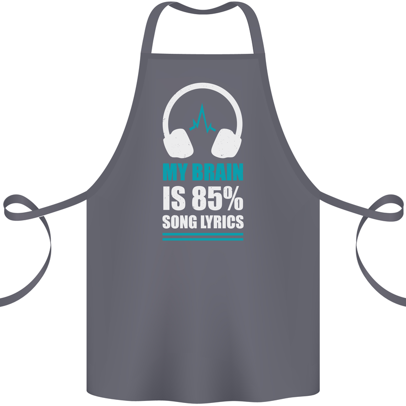 My Brain is 85% Song Lyrics Music Lover Cotton Apron 100% Organic Steel
