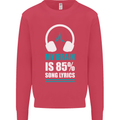 My Brain is 85% Song Lyrics Music Lover Kids Sweatshirt Jumper Heliconia