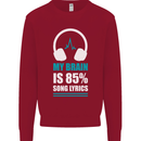 My Brain is 85% Song Lyrics Music Lover Kids Sweatshirt Jumper Red